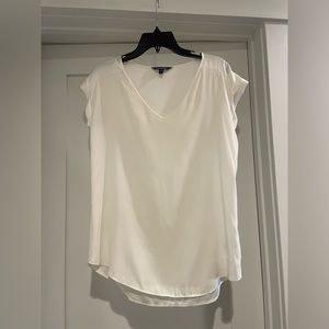 Express short sleeve V neck cream blouse in size small.